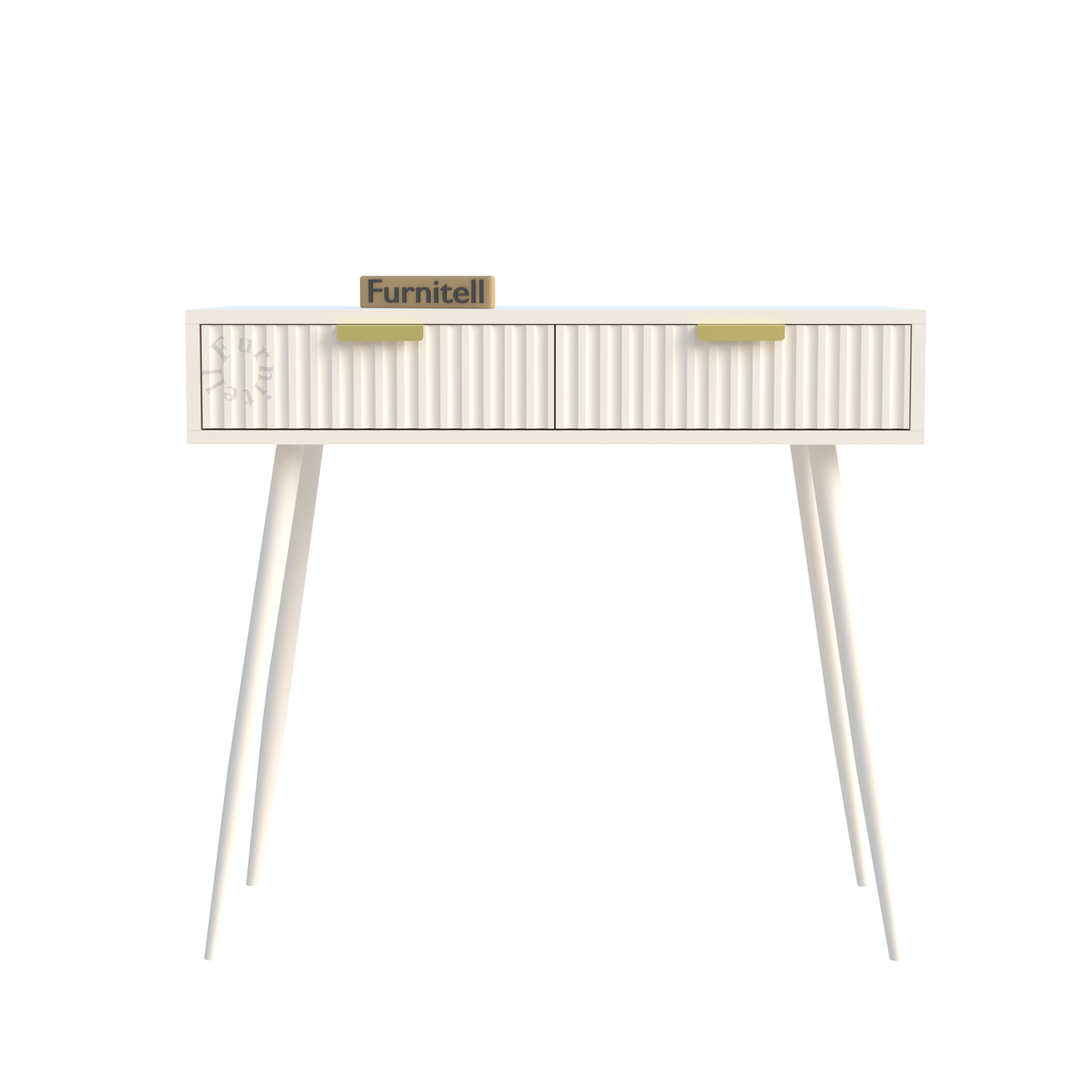 Furnitell Modern Fluted Console Table with Drawer | 5 Year Warranty