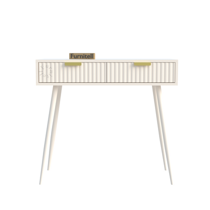 Furnitell Modern Fluted Console Table with Drawer | 5 Year Warranty