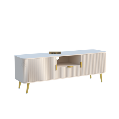 FURNITELL | Linear Fluted Mid-Century TV Console | 5 Years Warranty