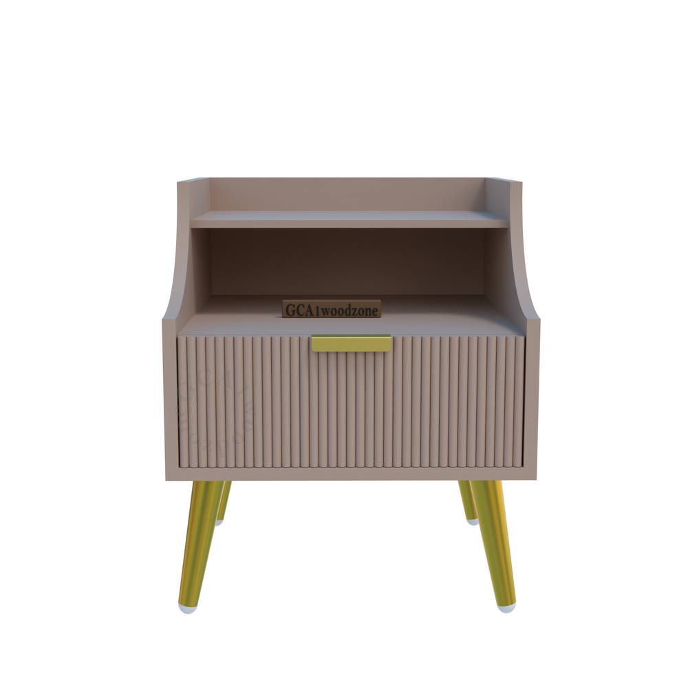 Furnitell Modern Beige Bed Side Table | 5 Years Warranty