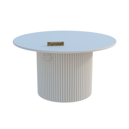Furnitell Modern Round Solid Wood Coffee Table | 5 Year Warrantry