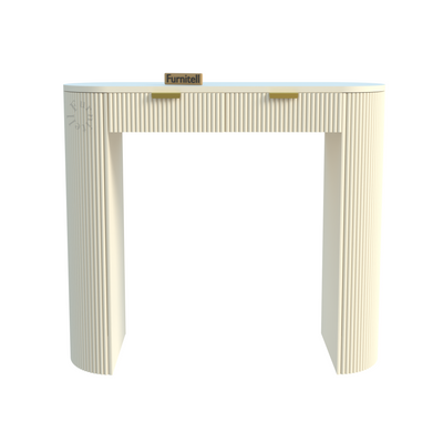 Furnitell Modern Fluted Console Table for Living Room | 5 Year Warranty