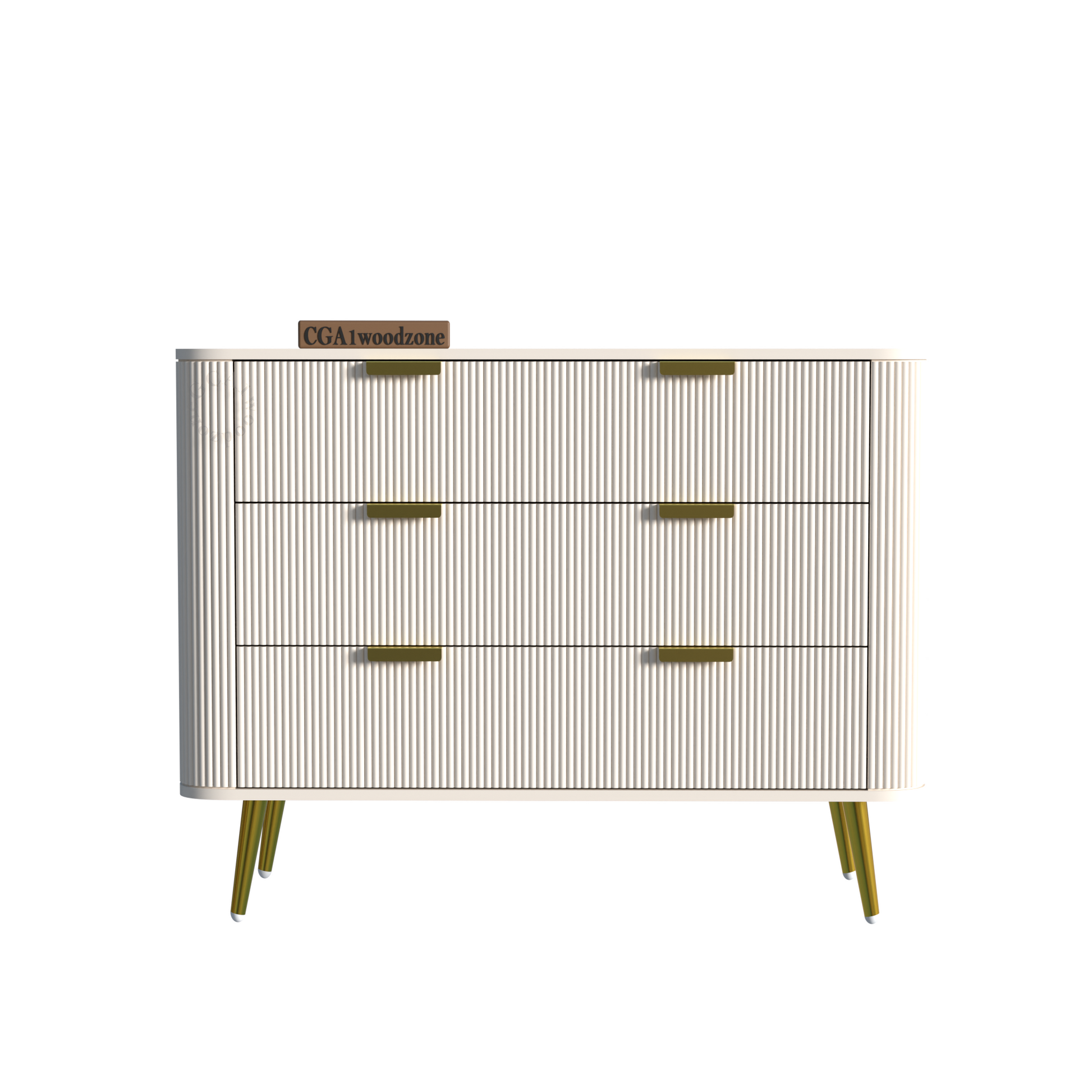 FURNITELL RR  3 DRAWER CHEST -WHITE Furnitell