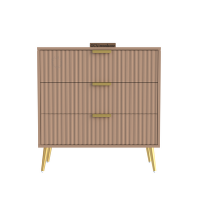 Furnitell  3 Drawer Chestor -Taupy | 5 Years Warranty