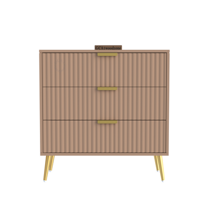 Furnitell  3 Drawer Chestor -Taupy | 5 Years Warranty