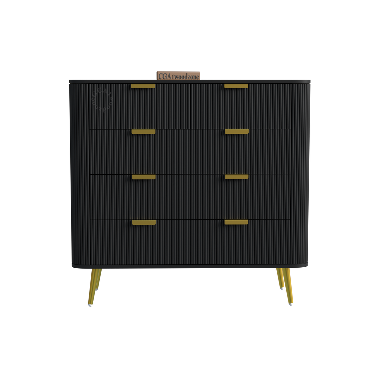 FURNITELL 5 DRAWER CHESTOR -BLACK Furnitell