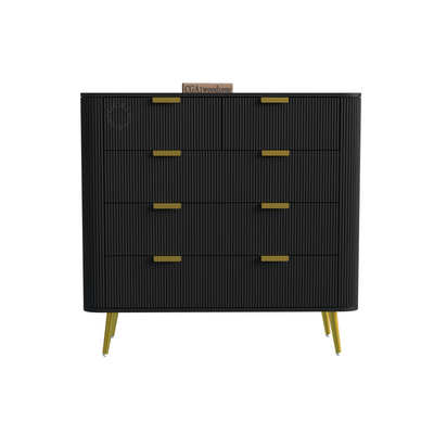 FURNITELL 5 DRAWER CHESTOR -BLACK Furnitell