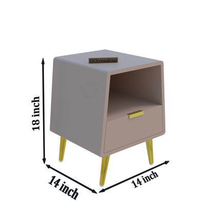 FURNITELL BED SIDE TABEL-BEIGE Furnitell