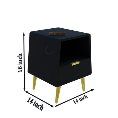 FURNITELL BED SIDE TABEL-BLACK Furnitell
