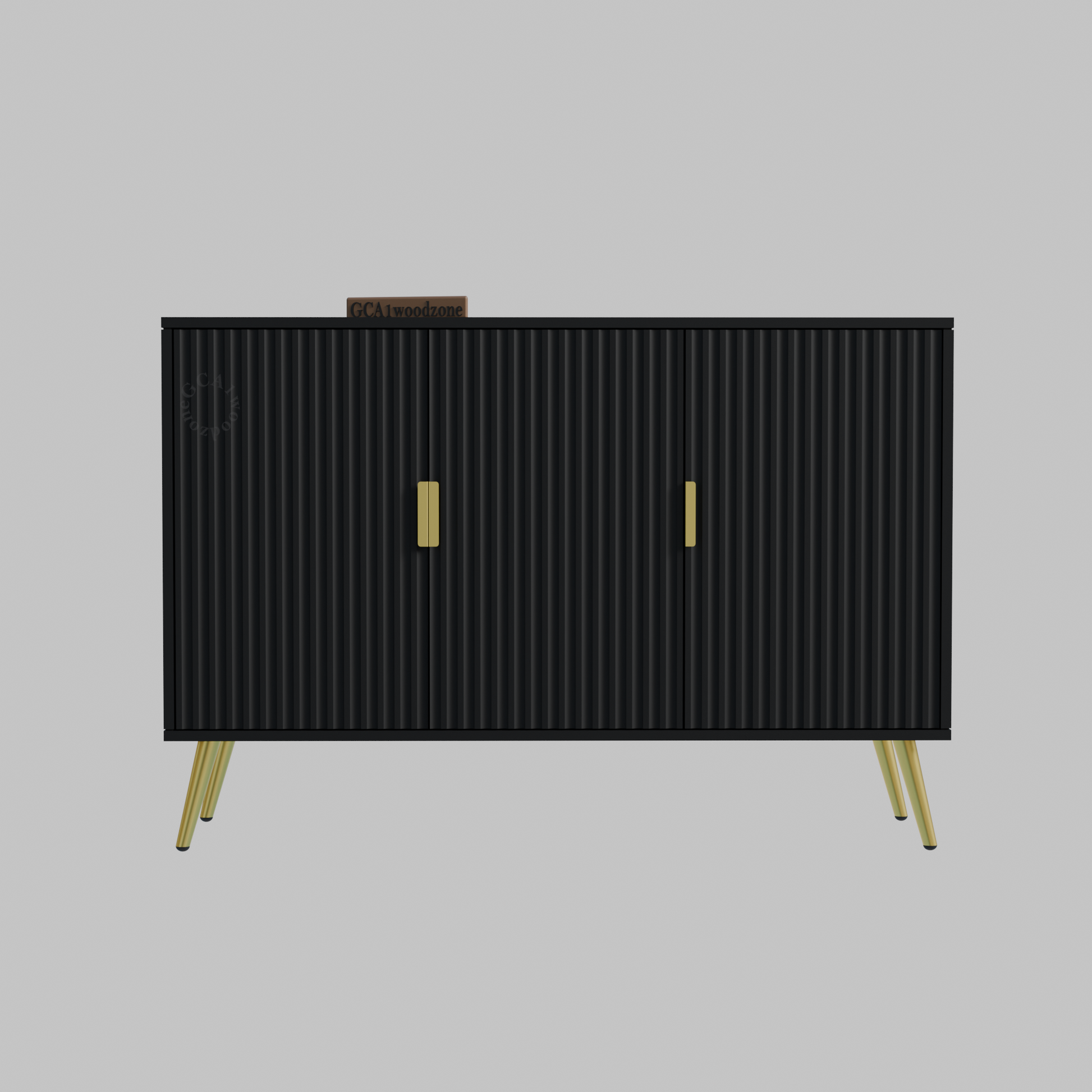 FURNITELL SIDEBOARD 3 DOOR -BLACK Furnitell
