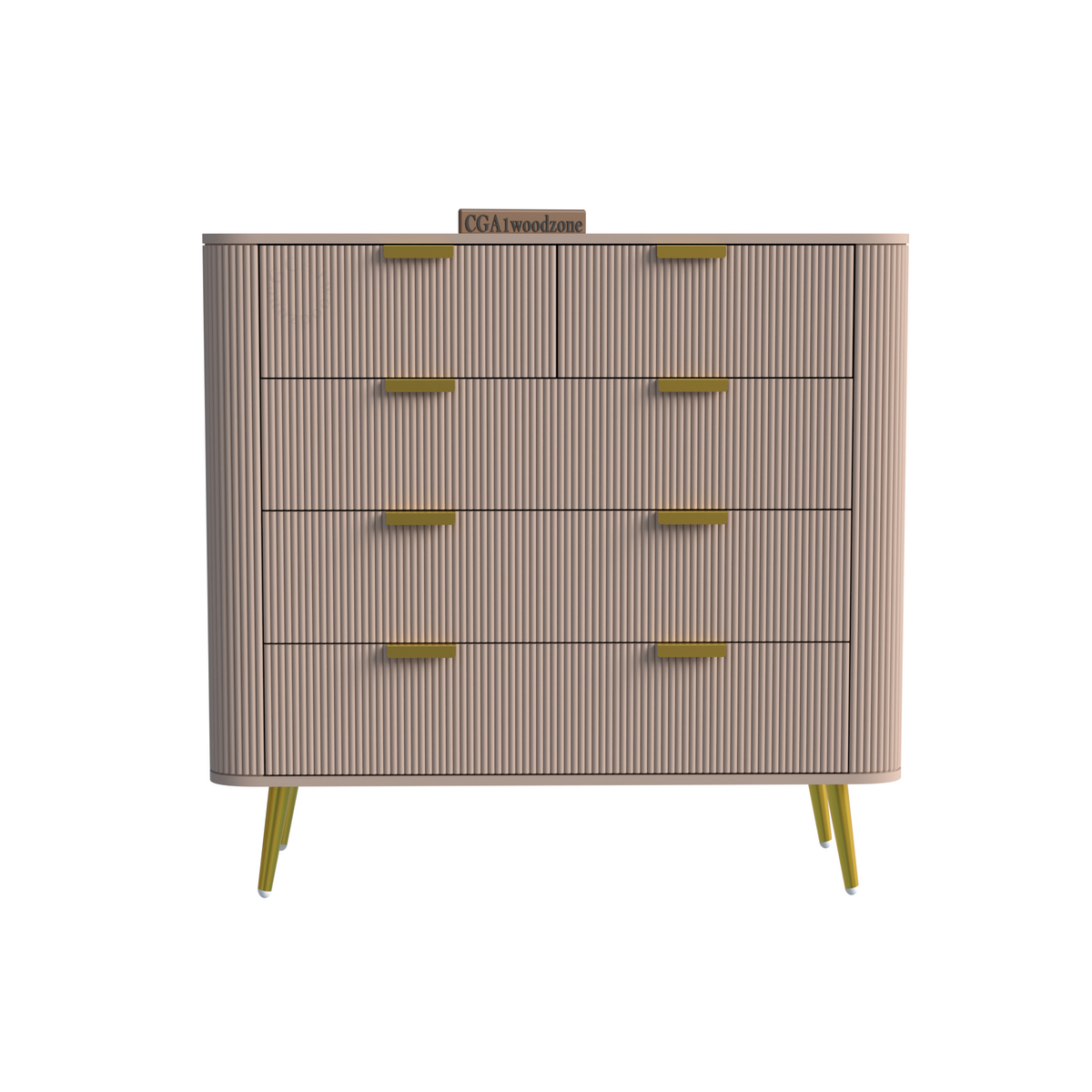 FURNITELL 5 DRAWER CHESTOR -TAUPE Furnitell