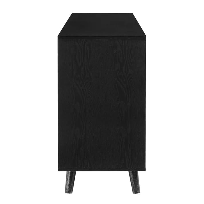 Black Geometric Fluted Sideboard Cabinet | Modern Storage Furnitell