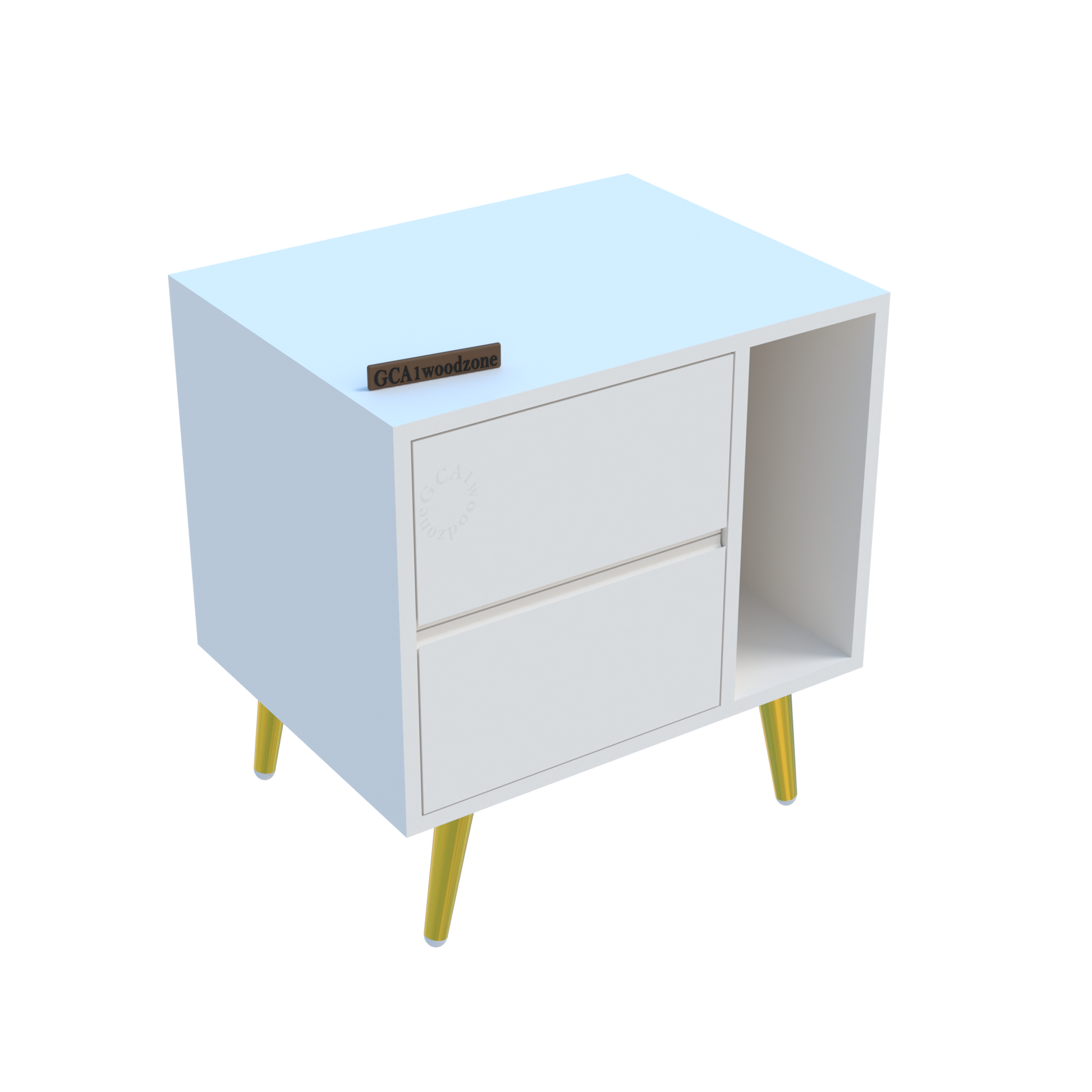 FURNITELL BED SIDE TABEL-WHITE Furnitell