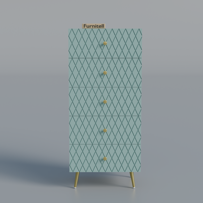 Furnitell Geometric Diamond 5 Drawer Storage Chest Furnitell