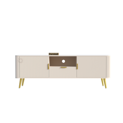 FURNITELL | Linear Fluted Mid-Century TV Console | 5 Years Warranty