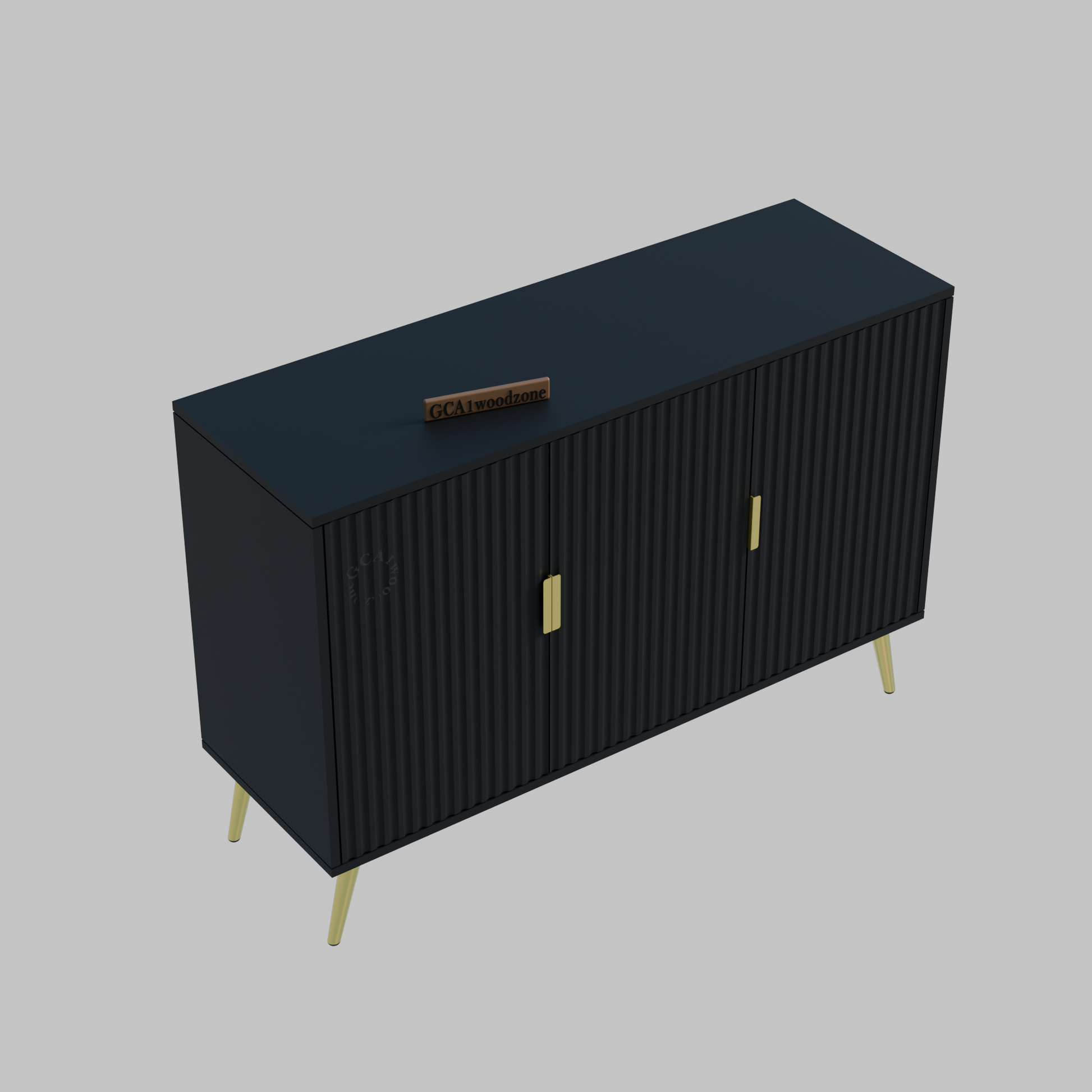 FURNITELL SIDEBOARD 3 DOOR -BLACK Furnitell