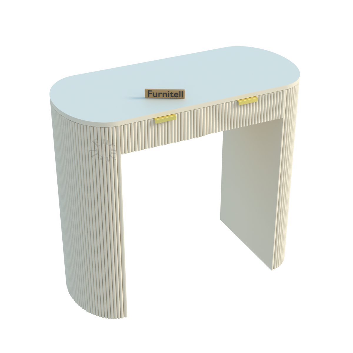 Furnitell Modern Fluted Console Table for Living Room | 5 Year Warranty