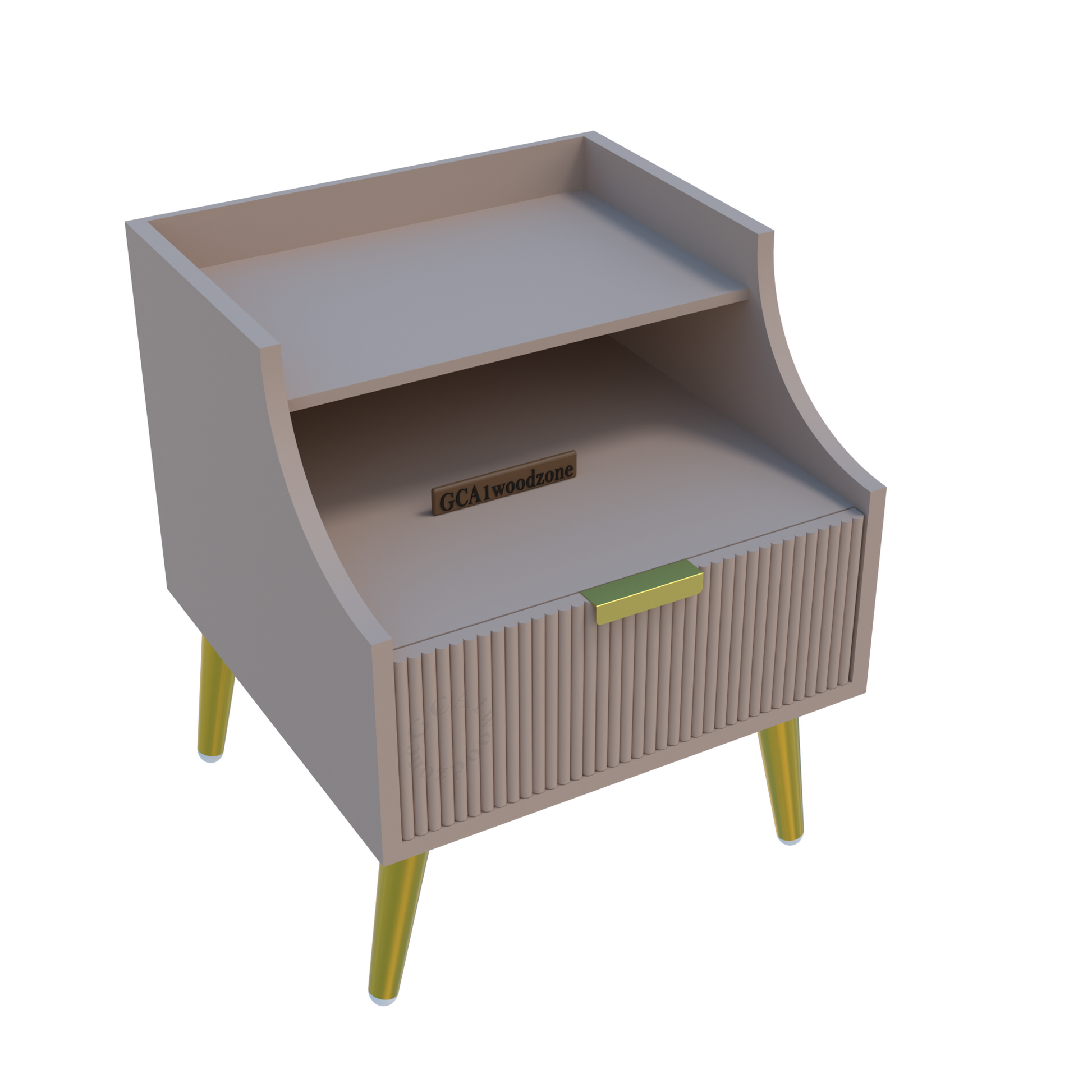 FURNITELL BED SIDE TABLE -BEIGE Furnitell