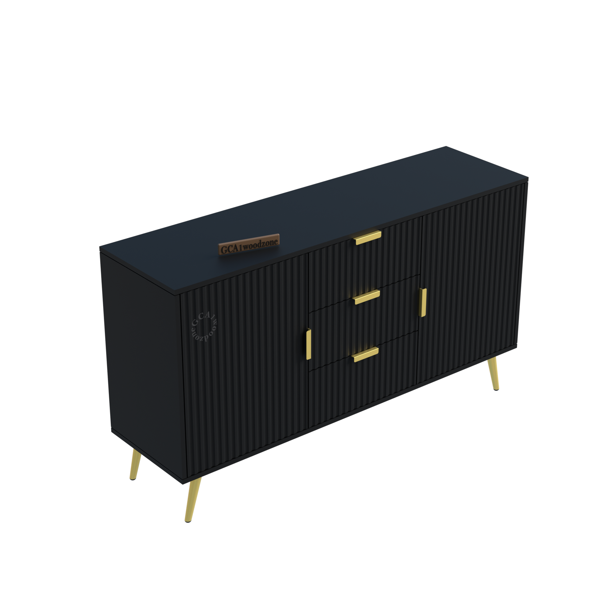 FURNITELL SIDEBOARD 3 DRAWER 2 DOOR - BLACK Furnitell