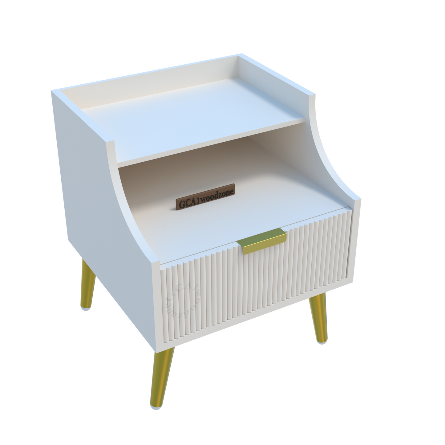 FURNITELL BED SIDE TABLE -WHITE Furnitell