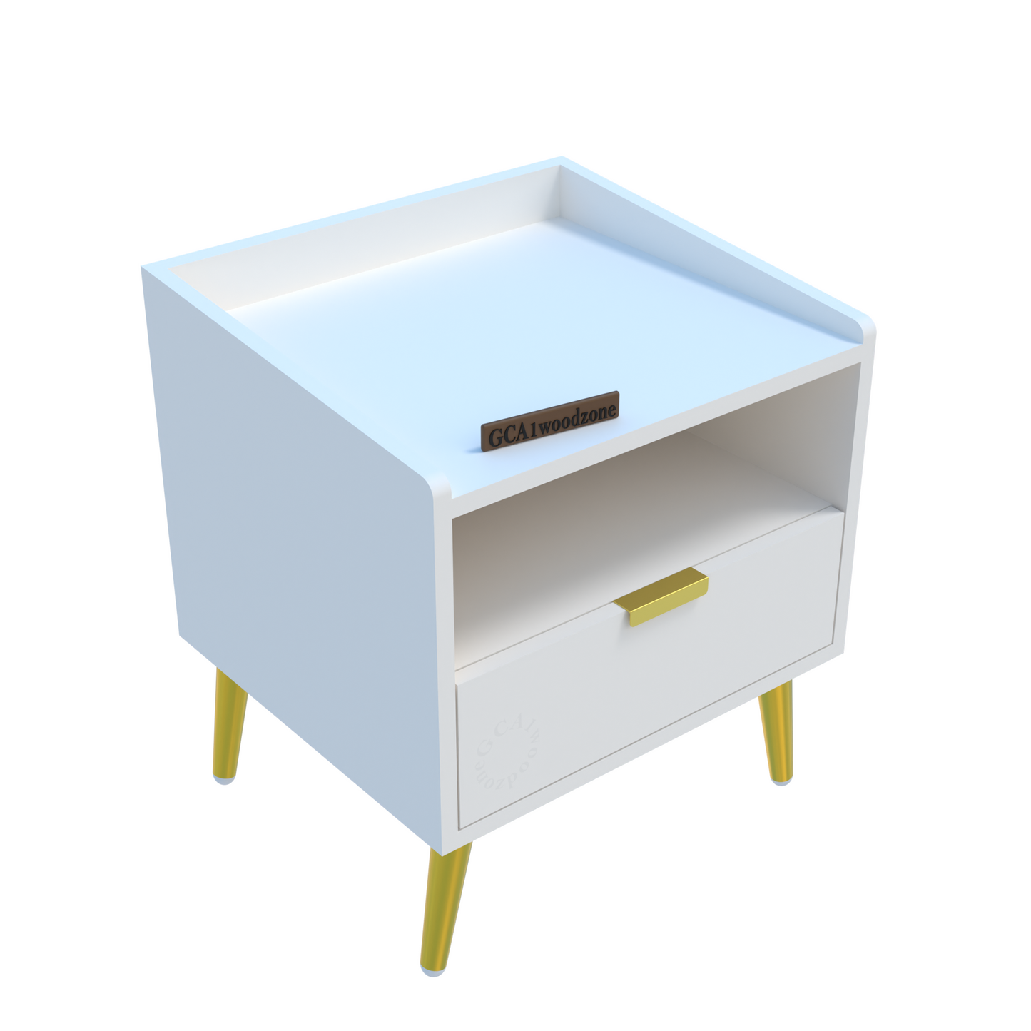 FURNITELL BED SIDE TABLE-WHITE Furnitell