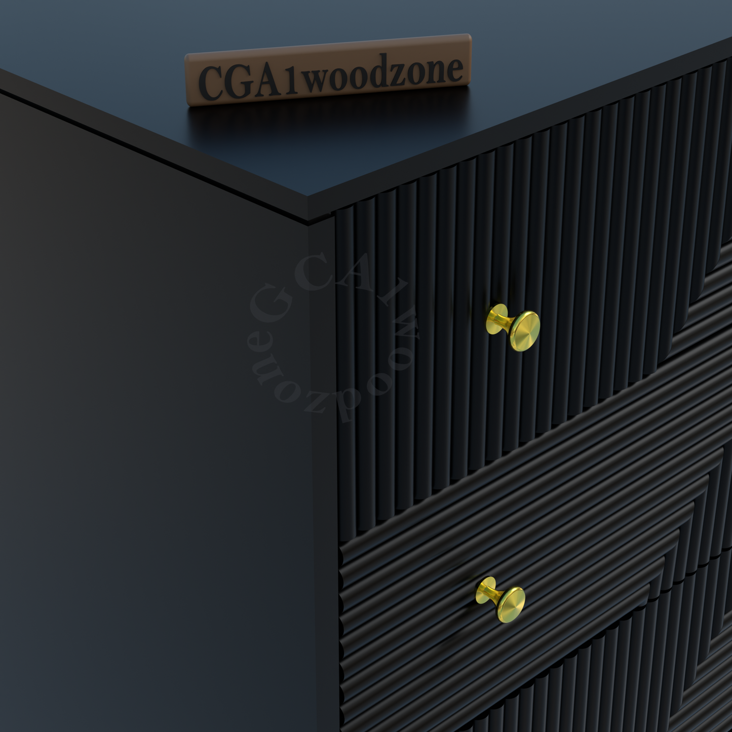 Furnitell 3 drawer chestor-black | 5 Years Warranty