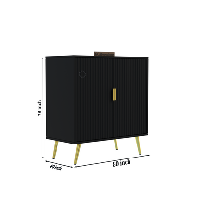 FURNITELL 2 DOOR SIDEBOARD -BLACK Furnitell