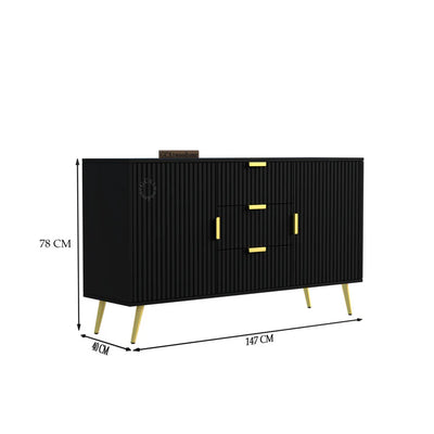 FURNITELL SIDEBOARD 3 DRAWER 2 DOOR - BEIGE Furnitell