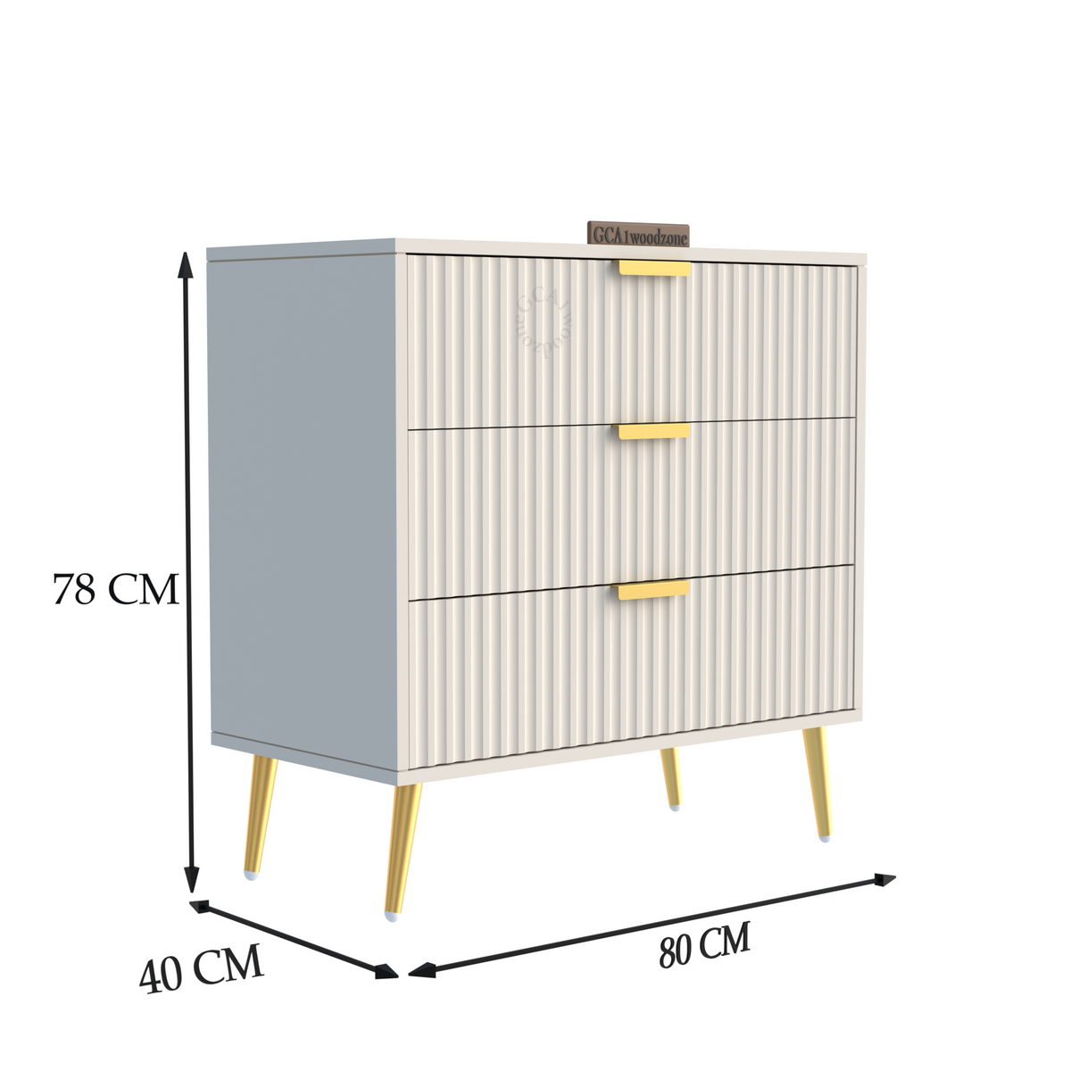 Furnitell  3 Drawer Chestor -white | 5 Years Warranty