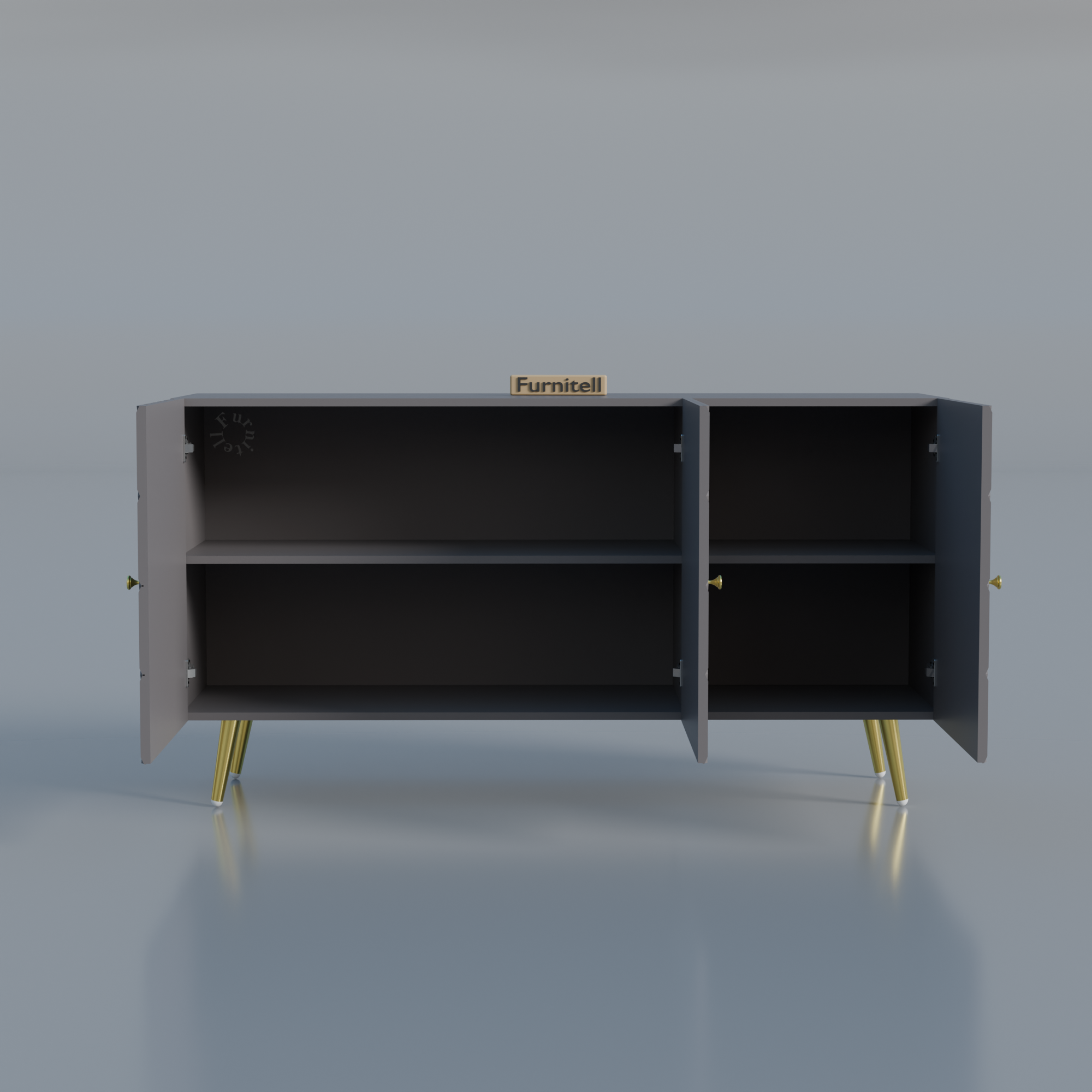 Furnitell Geometric Diamond Pattern Sideboard Cabinet furnitell