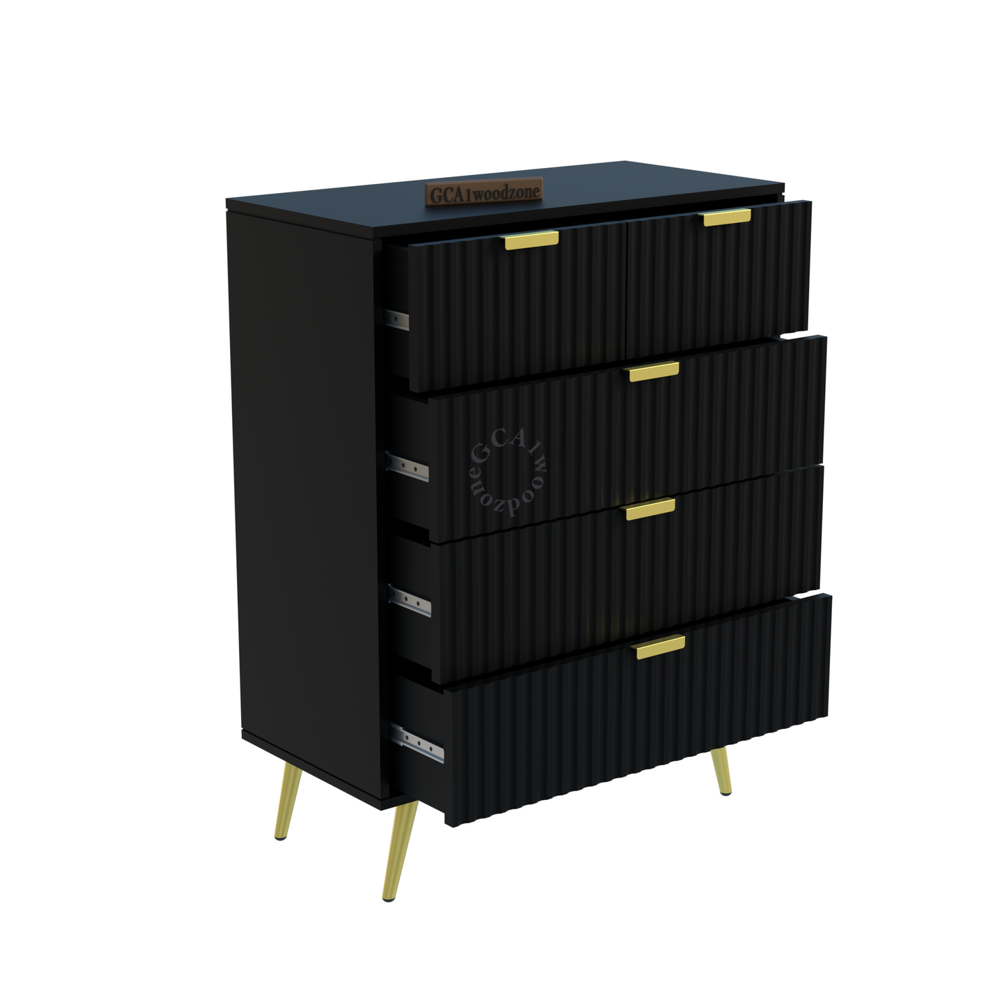 5 Drawers Dresser Console Cabinet for Bedroom, Living Room, Drawing Room Furnitell