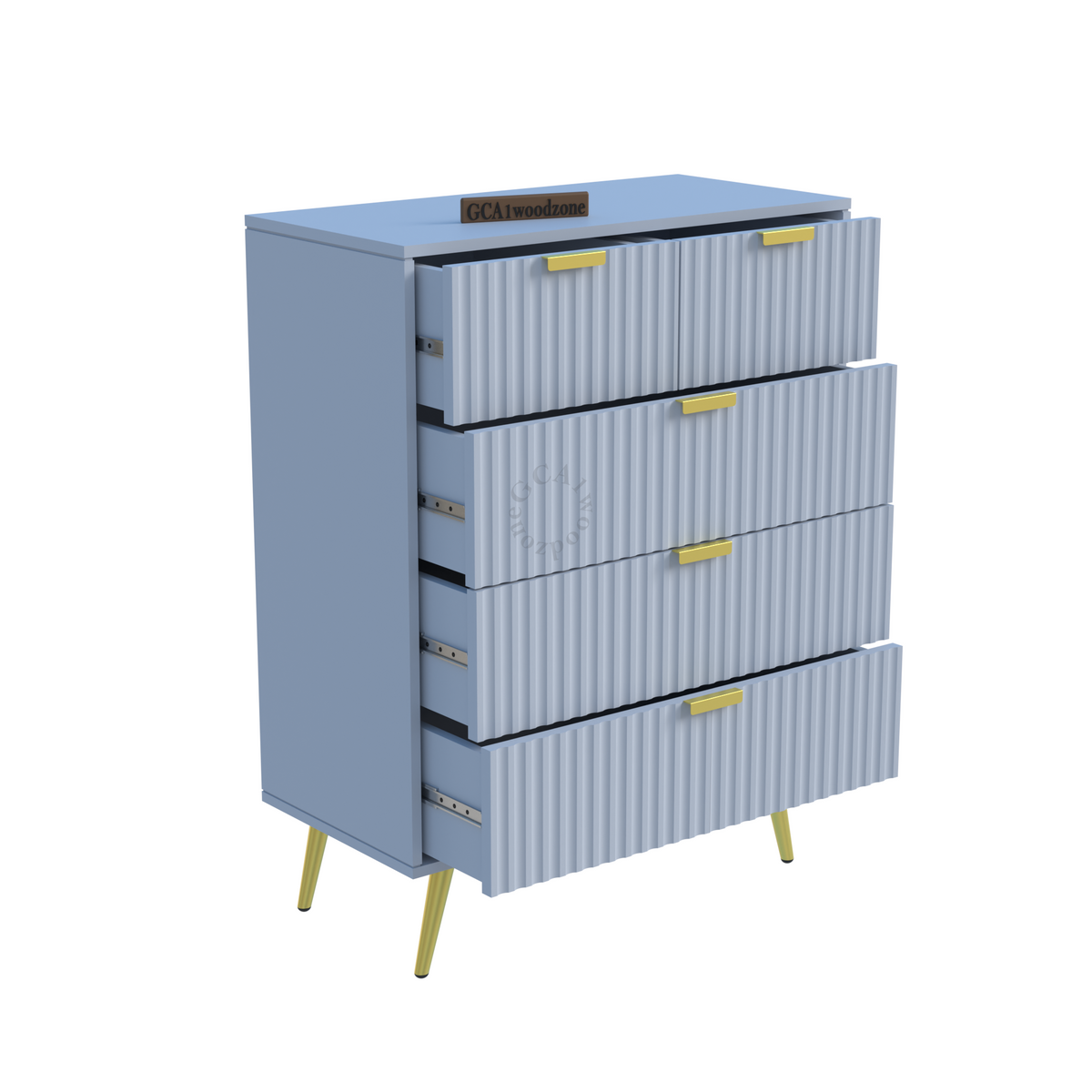 5 Drawers Dresser Console Cabinet for Bedroom, Living Room, Drawing Room Furnitell