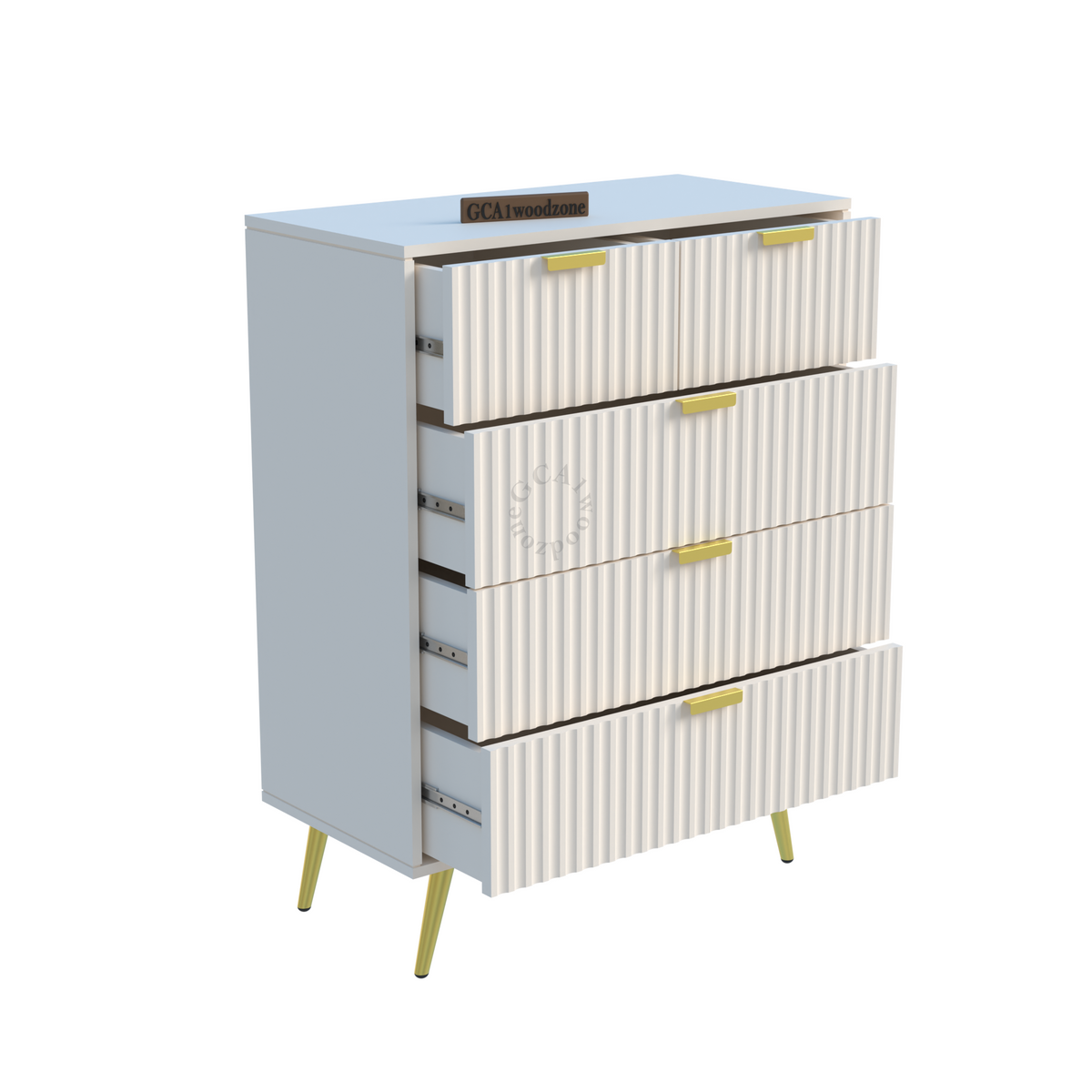 5 Drawers Dresser Console Cabinet for Bedroom, Living Room, Drawing Room Furnitell