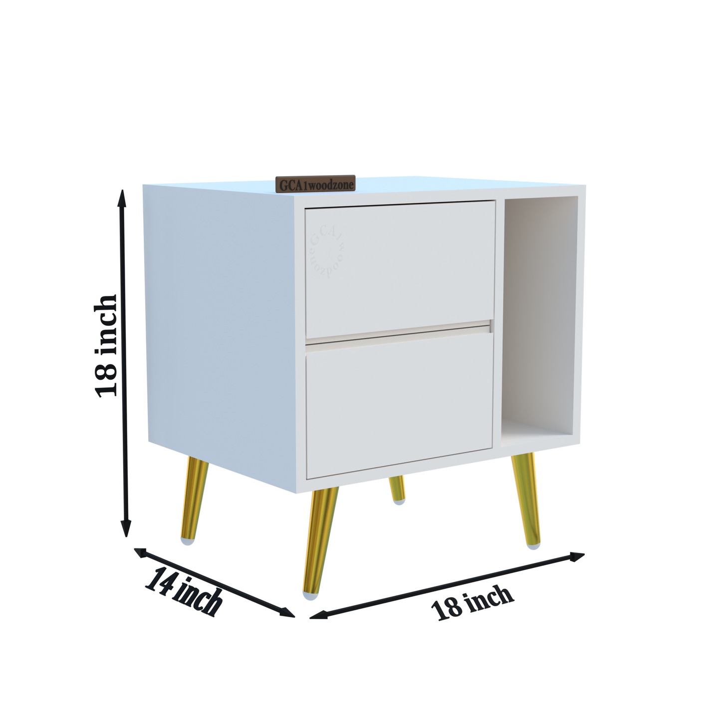 FURNITELL BED SIDE TABEL-WHITE Furnitell