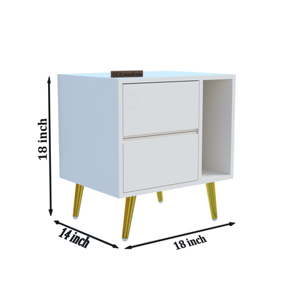 FURNITELL BED SIDE TABEL-WHITE Furnitell