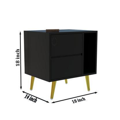 FURNITELL BEDSIDE TABEL-BLACK Furnitell