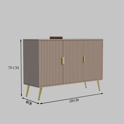 FURNITELL SIDEBOARD 3 DOOR WHITE - 5 Years Warranty Furnitell