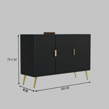 FURNITELL SIDEBOARD 3 DOOR -BLACK Furnitell
