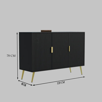 FURNITELL SIDEBOARD 3 DOOR WHITE - 5 Years Warranty Furnitell