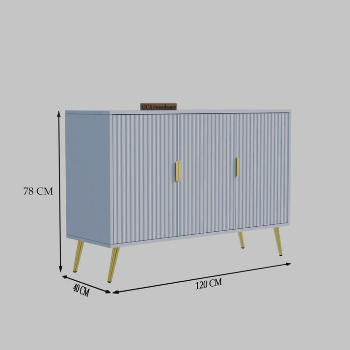 FURNITELL SIDEBOARD 3 DOOR WHITE - 5 Years Warranty Furnitell