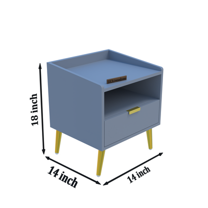 FURNITELL BED SIDE TABLE-GREY Furnitell