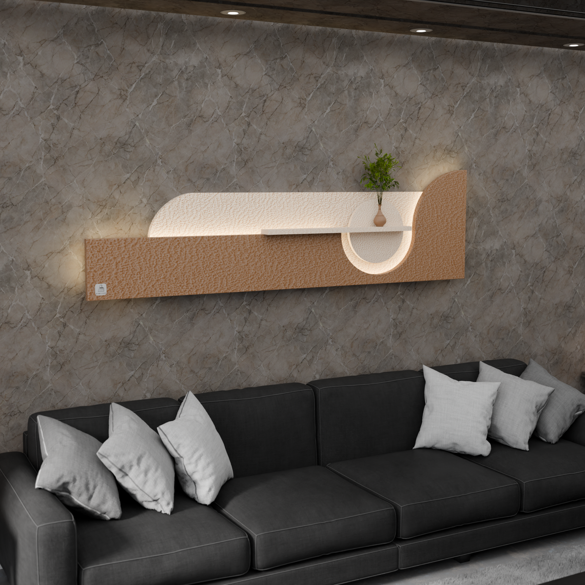 Furnitell: The Aurora Sculpted Wall Console