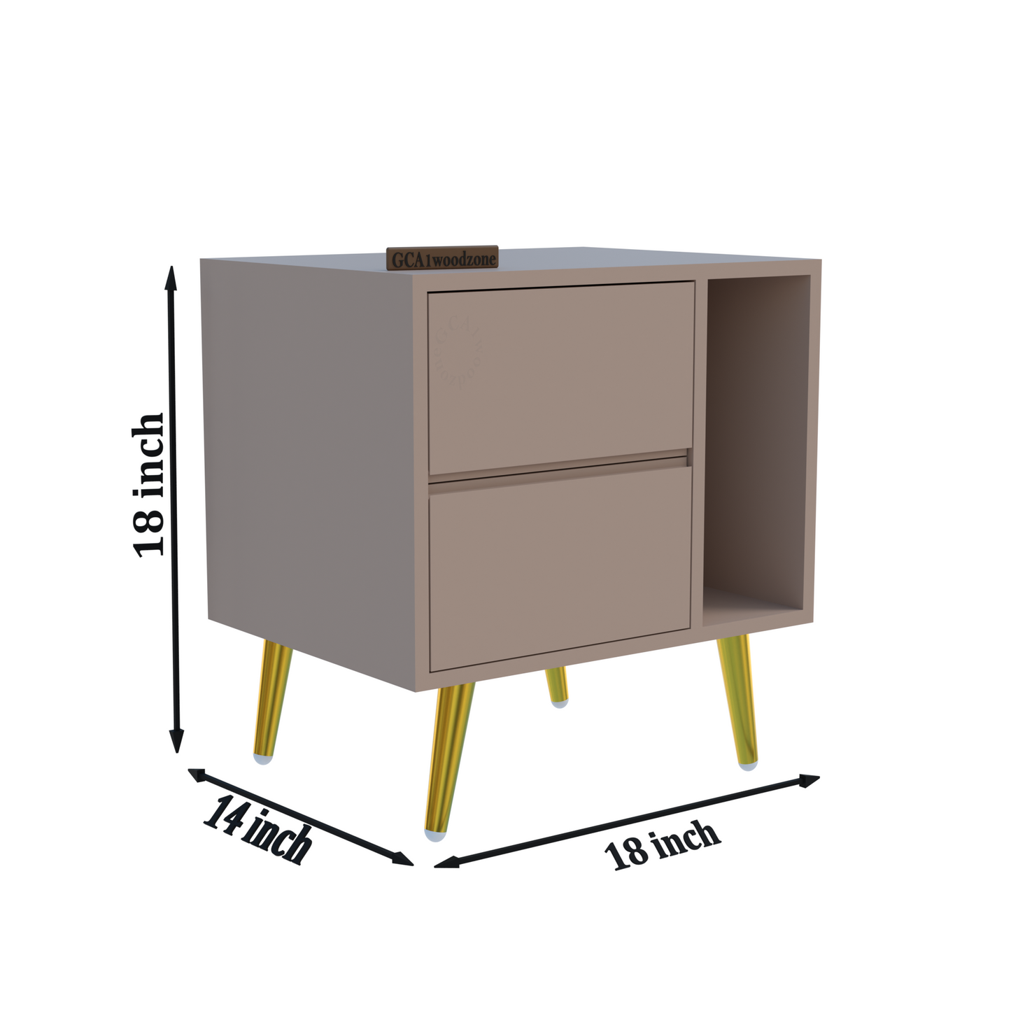 FURNITELL BEDSIDE TABEL-BEIGE Furnitell