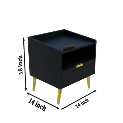 FURNITELL BED SIDE TABLE-BLACK Furnitell