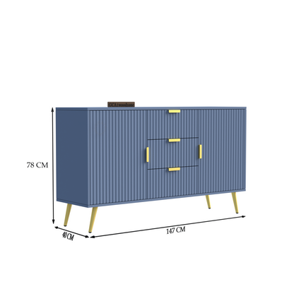 FURNITELL SIDEBOARD 3 DRAWER 2 DOOR - GRAY Furnitell