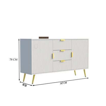 FURNITELL SIDEBOARD 3 DRAWER 2 DOOR - 5 Years Warranty Furnitell
