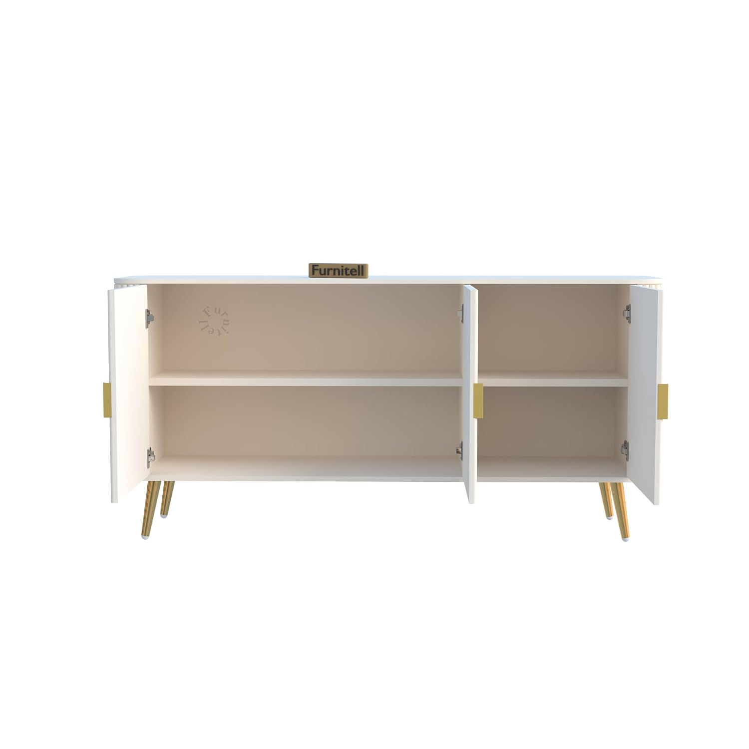 White Fluted Sideboard Cabinet | Modern Storage furnitell