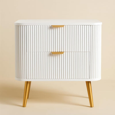 Bed Side Nightstand Lamp Table with 2 Drawers Furnitell