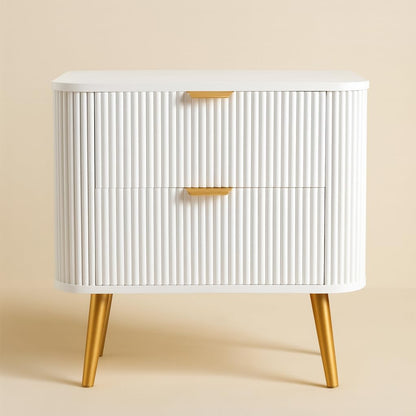 Bed Side Nightstand Lamp Table with 2 Drawers Furnitell