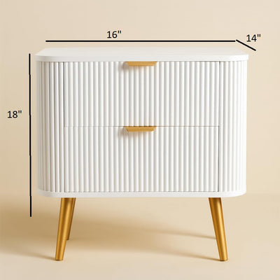 Bed Side Nightstand Lamp Table with 2 Drawers Furnitell